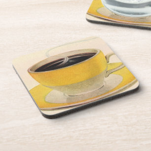 Posavasos Café de Ilustracion de época en una Copa Amarilla
