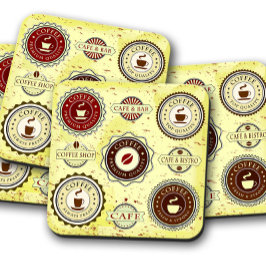Posavasos Café de la época de los años 50 | Conjunto de esca