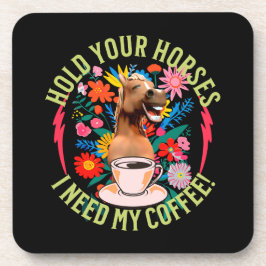 Posavasos Café divertido con humor de caballo