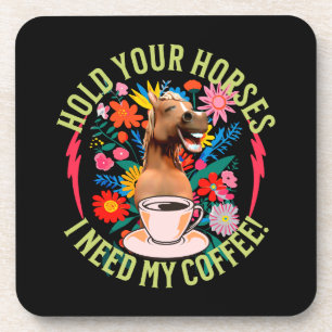 Posavasos Café divertido con humor de caballo