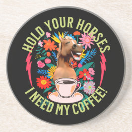 Posavasos Café divertido para amantes de caballos y humor