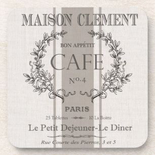 Posavasos café francés vintage moderno
