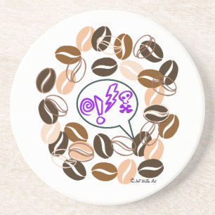 Posavasos CAFÉ y CUSSIN' de Jeff Willis Art