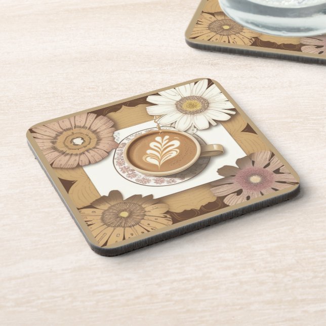 Posavasos Café y flores (Lado Izquierdo)