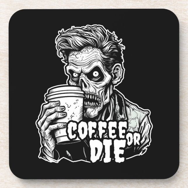 Posavasos Café zombi o muere (Frente)
