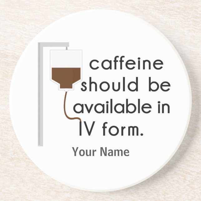 Posavasos cafeína en IV, humor de enfermeras (Frente)