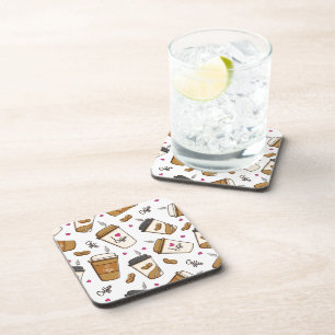 Posavasos Cafés, Frijoles, Amante del Café, Corazones