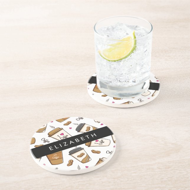 Posavasos Cafés, Frijoles para café, amante del café, nombre (Lado)