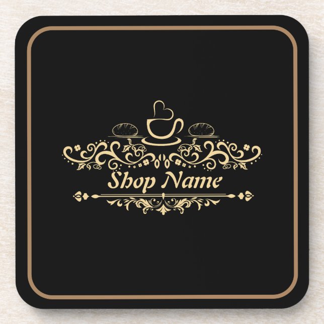 Posavasos Cafetería moderna Panadería bienvenida personaliza (Frente)