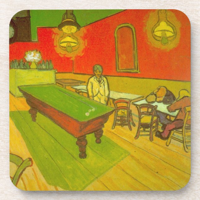 Posavasos Cafetería nocturna de Vincent van Gogh (Frente)