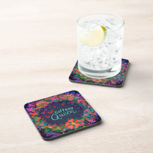 Posavasos Cafetería única de moda con flores