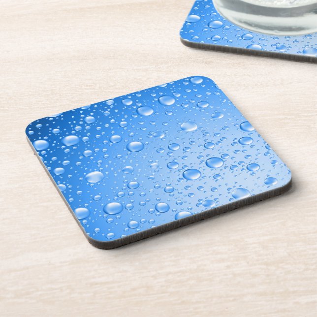 Posavasos Caídas de lluvia azul brillante (Lado Izquierdo)
