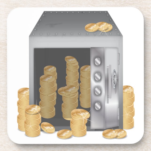 Posavasos Caja fuerte del banco (Frente)