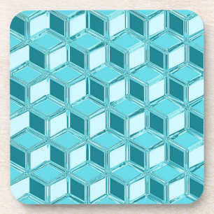 Posavasos Cajas Chrome 3D - turquesa / aqua