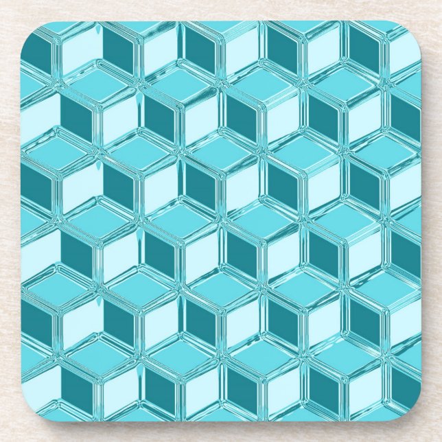 Posavasos Cajas Chrome 3D - turquesa / aqua (Frente)