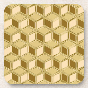Posavasos Cajas cromadas 3-d - de color dorado