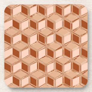 Posavasos Cajas cromadas 3d - de color cobre