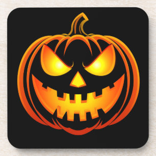 Posavasos Calabaza de Halloween espeluznante y brillante