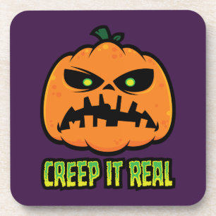 Posavasos Calabaza de Halloween Gruñona Creep It Real