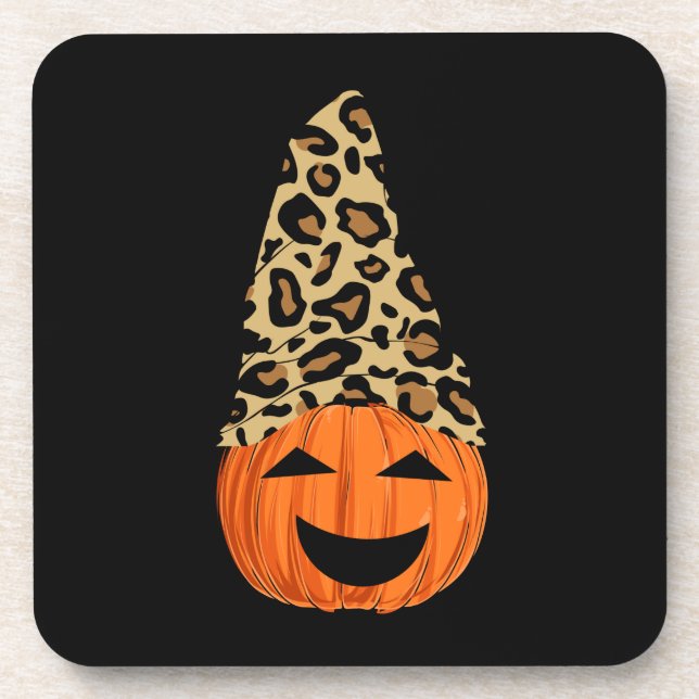 Posavasos Calabaza Gorra Cute Leopardo (Frente)