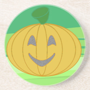 Posavasos Calabaza naranja alegre y linda de cosecha