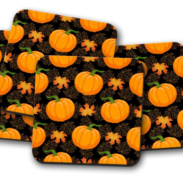 Posavasos Calabaza negra de otoño | Astilleras de calabaza (Subido por el creador)