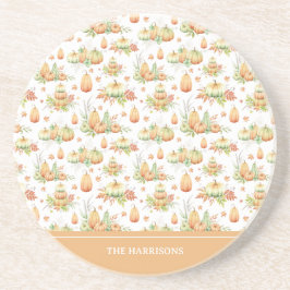 Posavasos Calabaza otoñal deja un día de Acción de Gracias d