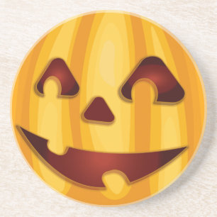 Posavasos Calabaza tallada sonriendo diseño de Halloween