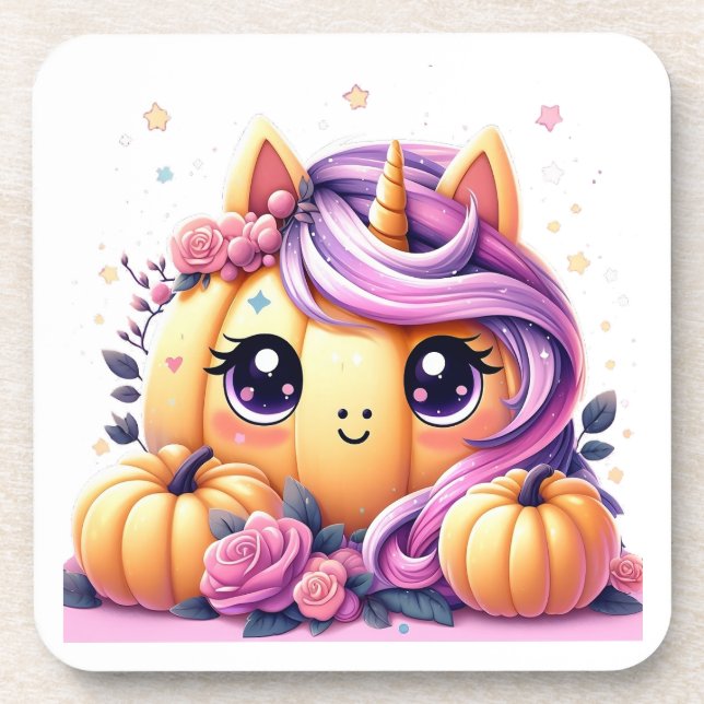 Posavasos Calabaza unicornio 01 (Frente)