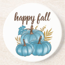 Calabazas Azules de Otoño Coaster Blanco