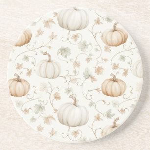 Posavasos Calabazas blancas naranjas Hojas