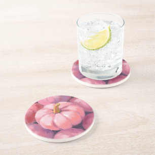 Posavasos Calabazas Pastel Rosa Otoño Pintura de Otoño