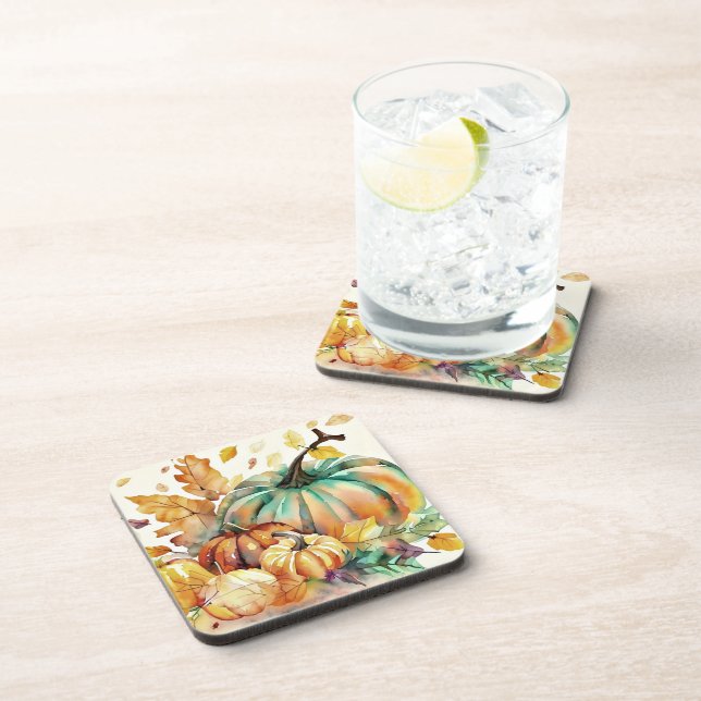 Posavasos Calabazas y hojas coloridas (Lado Derecho)