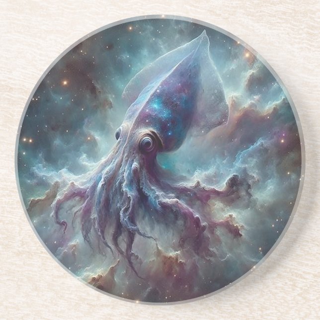Posavasos Calamar de Nebulosa Espacial  (Frente)