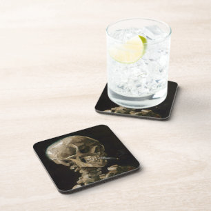 Posavasos Calavera con arte Vicente van Gogh