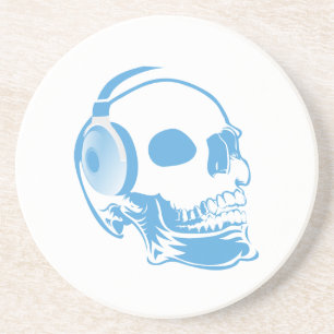 Posavasos Calavera con auriculares
