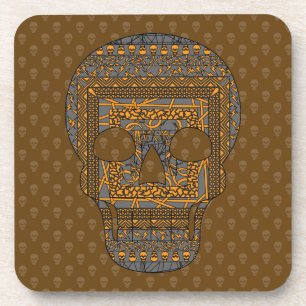 Posavasos Calavera de Halloween Cojín cuadrado