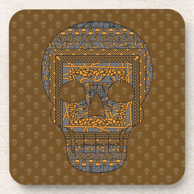 Posavasos Calavera de Halloween Cojín cuadrado (Frente)