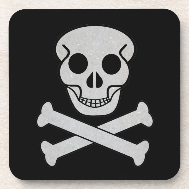 Posavasos Calavera de Halloween y montañas de huesos (Frente)