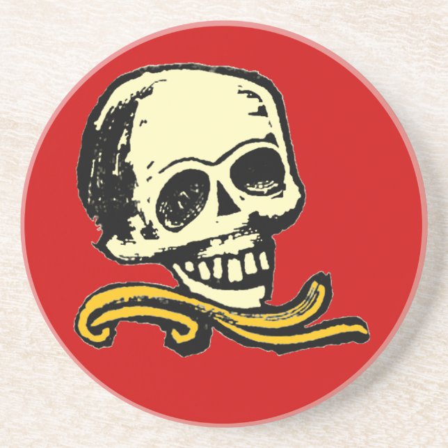 Posavasos Calavera decorativa de época (Frente)