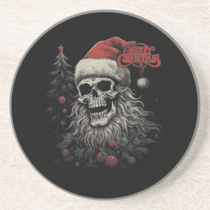 Posavasos Calavera Esqueleto Divertida Navidad Feliz Santa C