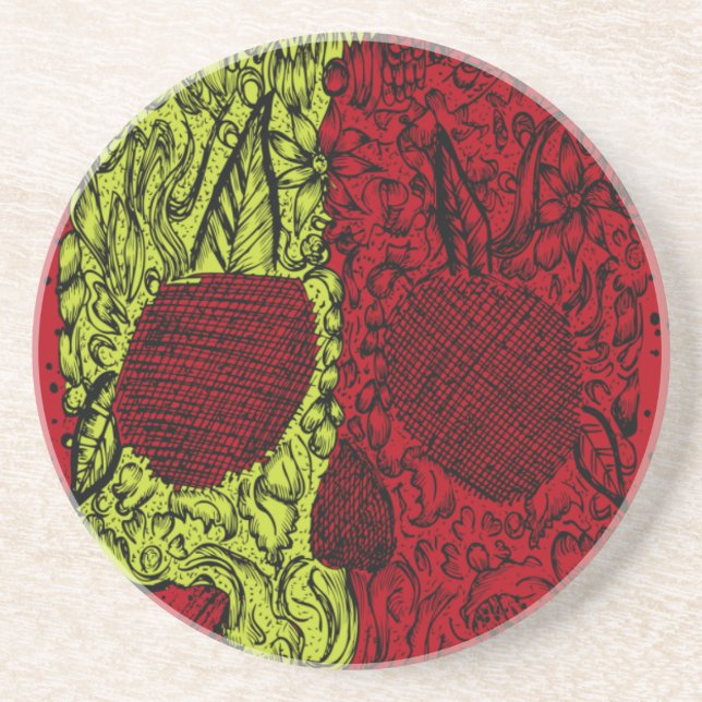 Posavasos Calavera Moldy en rojo sangriento (Frente)