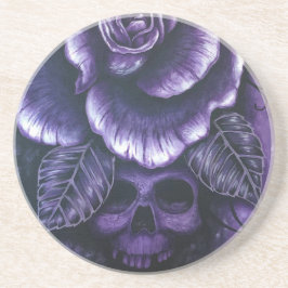 Posavasos Calavera morada y montaña rusa Rosa por los colore