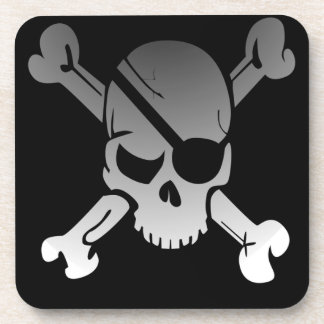 Posavasos Calavera pirata y huesos cruzados