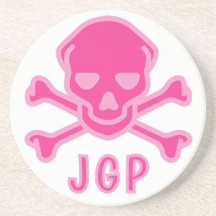 Posavasos Calavera Rosa Juguetona de Huesos Cruzados Infanti