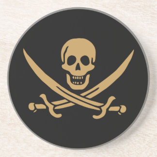 Posavasos Calavera y Cutlass de Oro Azteca Pirata Calico Jac