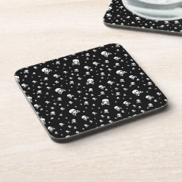 Posavasos Calaveras de piratas blancos de Littles sobre fond
