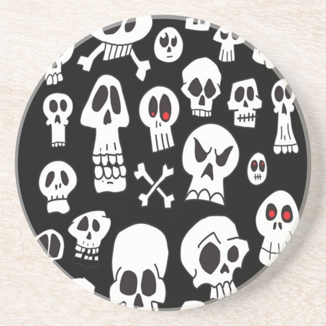 Posavasos Calaveras dibujadas a mano (Frente)