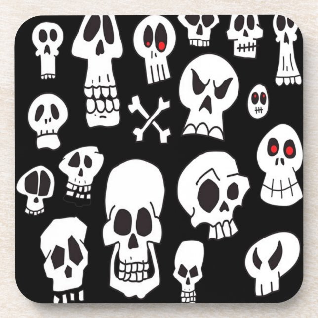 Posavasos Calaveras dibujadas a mano (Frente)