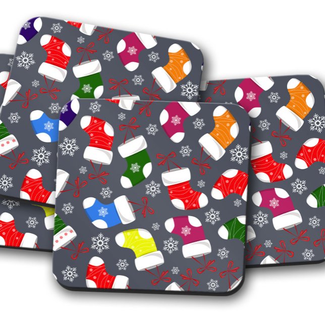 Posavasos Calcetín navideño | Juego de aletas de corcho para (Subido por el creador)